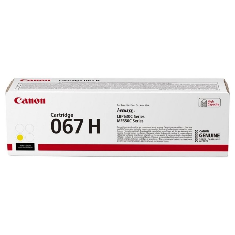 Canon TONER 067H žlutá pro i-SENSYS LBP631Cw, LBP633Cdwa, MF651Cw, MF655Cdw, MF657Cdw (2350 str.)