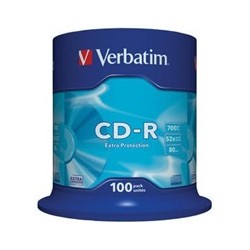 VERBATIM CD-R(100-Pack)Spindle/EP/DL/52x/700MB