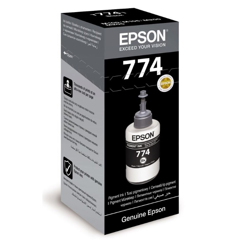 EPSON ink čer T7741 Black ink container 140ml pro WorkForce M100/105/200, ČB 6000 stran