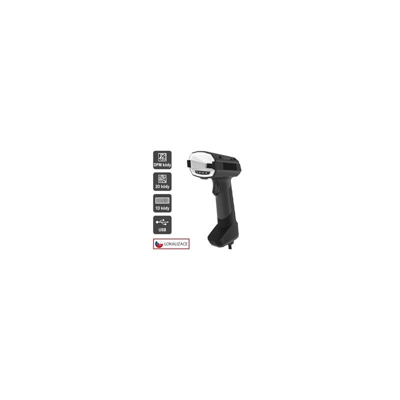 Virtuos CCD 2D DPM průmyslová čtečka HT-880DPM, USB, tmavě šedá