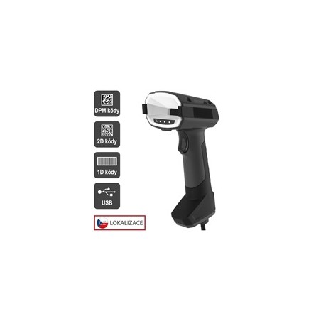 Virtuos CCD 2D DPM průmyslová čtečka HT-880DPM, USB, tmavě šedá