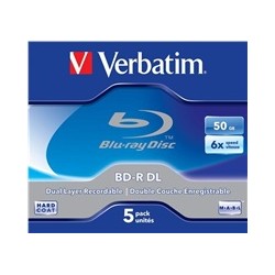 VERBATIM BD-R(5-pack)/DualLayer/Jewel/6X/50GB