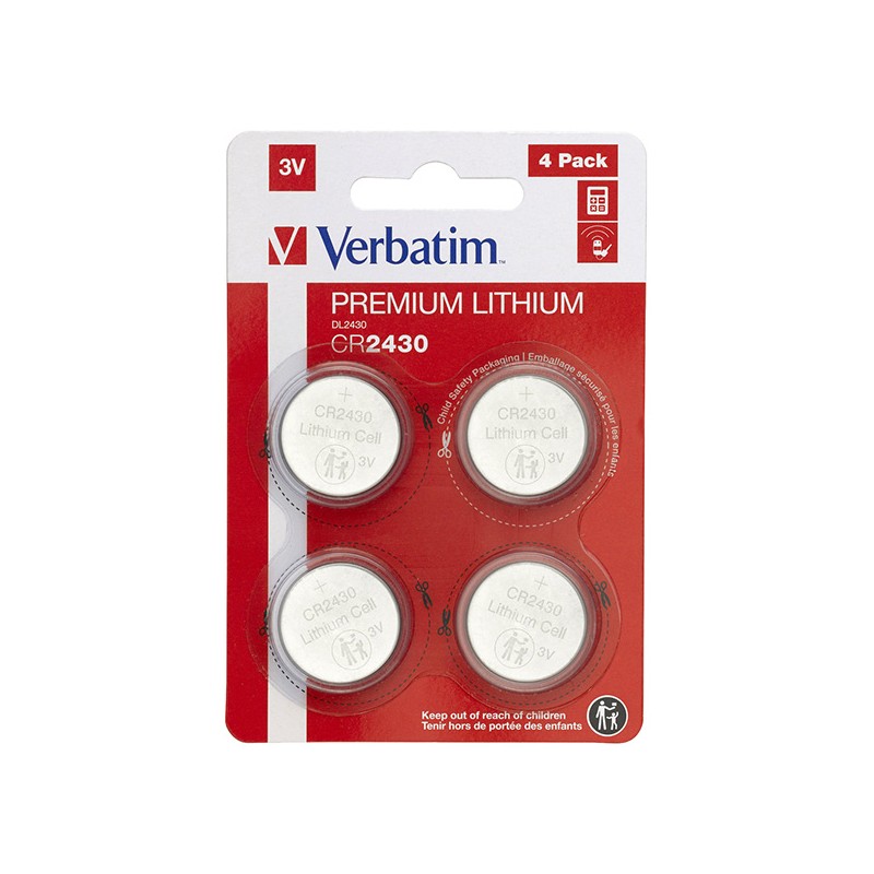VERBATIM Lithium baterie CR2430 3V 4 Pack
