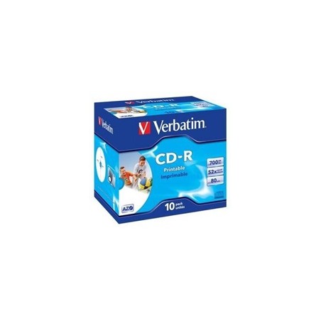 VERBATIM CD-R(10-Pack)Jewel/Printable/DLP/52x/700MB