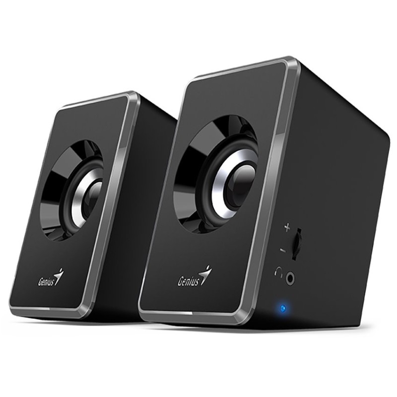Genius reproduktory SP-U125, 2.0, 3W, černo-šedý, regulace hlasitosti, 3,5 mm jack (USB), 150Hz-20kHz