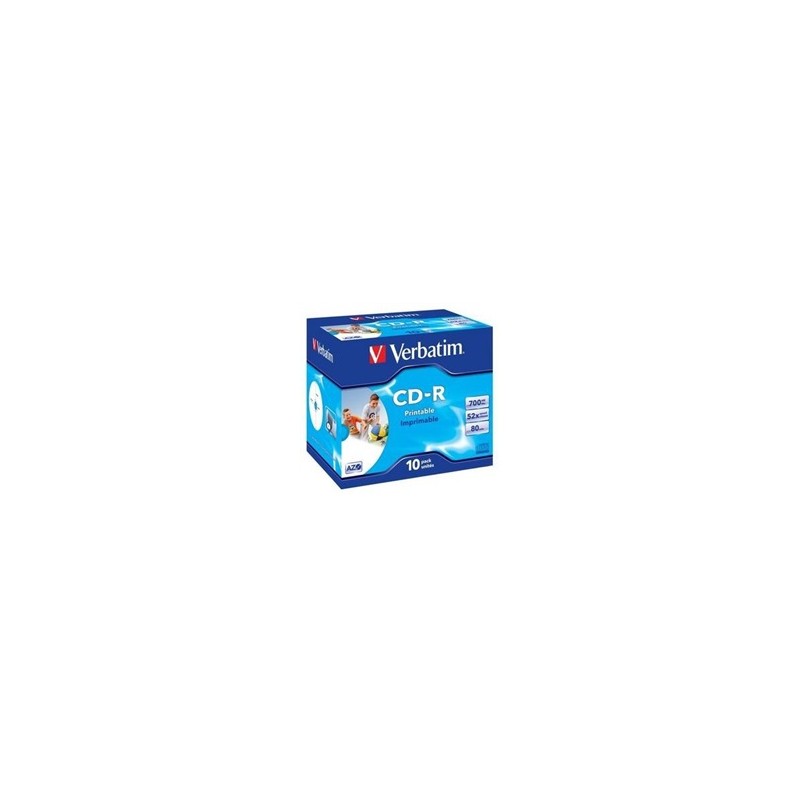 VERBATIM CD-R(10-Pack)Jewel/Printable/DLP/52x/700MB