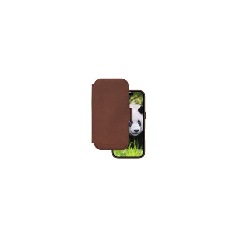 dbramante1928 Lynge - Pouzdro s klopou pro mobilní telefon - kompatibilita s MagSafe - kůže full-grain - dark tan - pro Apple