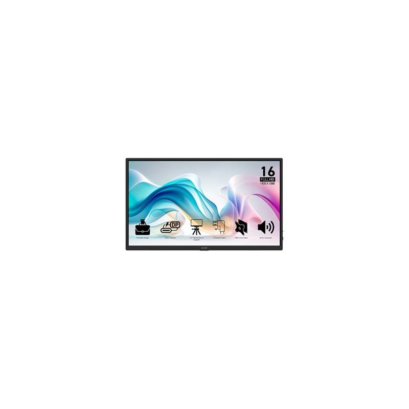 MSI LCD PRO MP165 E6, 15.6", IPS, FHD, 60Hz, 4ms, Black