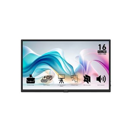 MSI LCD PRO MP165 E6, 15.6", IPS, FHD, 60Hz, 4ms, Black