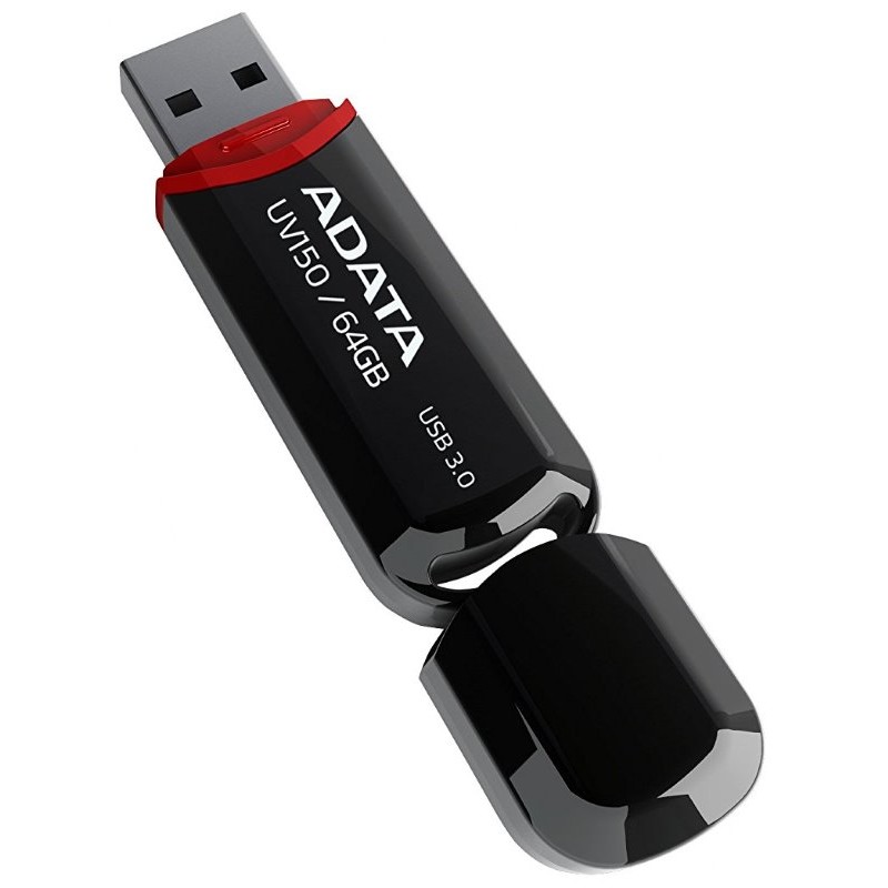 ADATA Flash Disk 64GB UV150, USB 3.1 Dash Drive (R:90/W:20 MB/s) černá