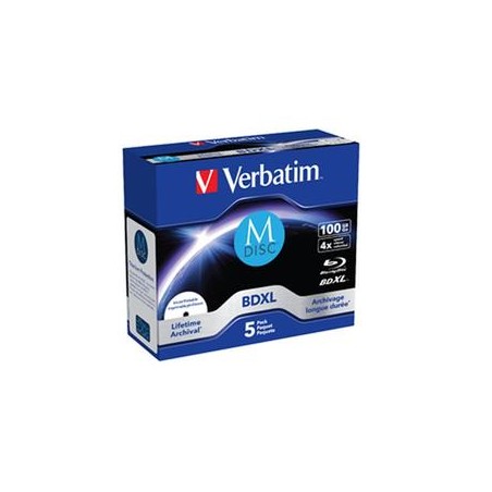 VERBATIM MDisc BDXL (5-pack)Jewel/4x/100GB