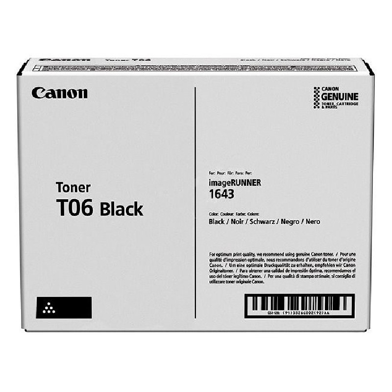 CANON toner T06 BK černý pro iR 1643 (20 500 str.)