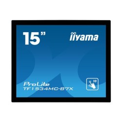 15" iiyama TF1534MC-B7X: TN, XGA, capacitive, 10P, 370cd/m2, VGA, DP, HDMI, IP65, černý