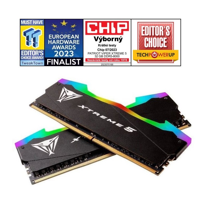 Patriot Viper Xtreme 5/DDR5/32GB/8000MHz/CL38/2x16GB/RGB/Black
