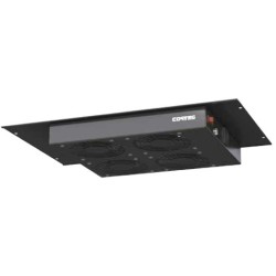 CONTEG 19" ventilační jednotka, 2 ventilátory, 230V, černá, termostat