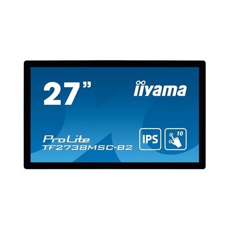 27" iiyama TF2738MSC-B2: IPS, FullHD, capacitive, 10P, 500cd/m2, DP, HDMI, DVI, 16/7, IP1X, černý