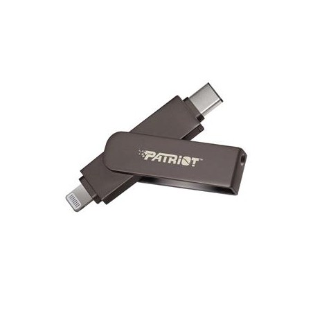 Patriot iLuxe Stick C MFi/128GB/USB 3.2/Lightning + USB-C/Černá