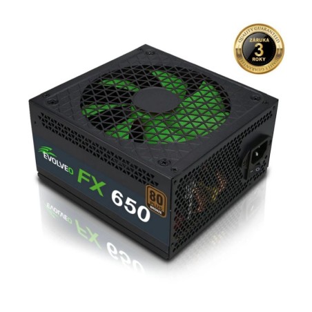 EVOLVEO FX 650, zdroj 650W ATX, 14cm, tichý, 80+ Bronze, záruka 3 roky, černý