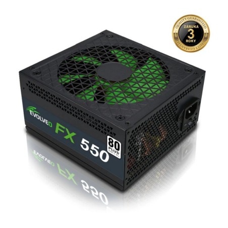 EVOLVEO FX 550, zdroj 550W ATX, 14cm, tichý, 80+ White, záruka 3 roky, černý