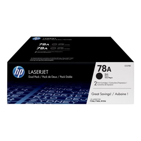 HP 78A Black 2-pack LJ Toner Cart, CE278AD (2,100 / 2,100 pages)