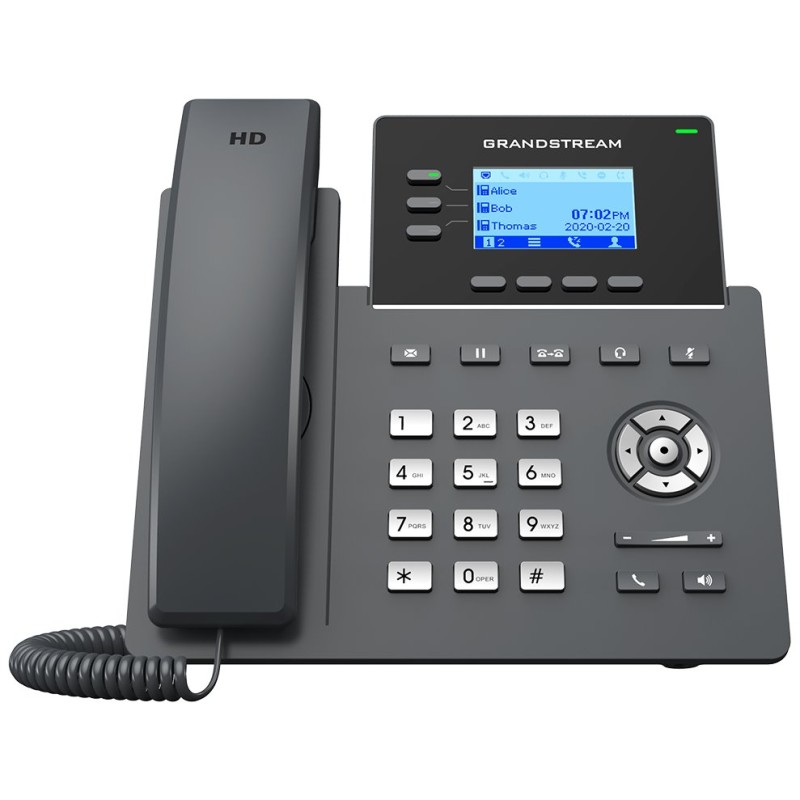 Grandstream GRP2603 SIP telefon, 2,48" LCD podsv. displej, 6 SIP účty, 2x1Gbit port