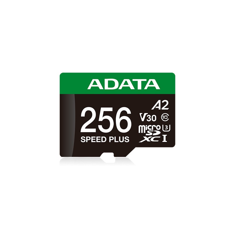 ADATA MicroSDXC karta 256GB Speed Plus, U3, C10, A2, V30 (R:180/W:160 MB/s) + SD adaptér