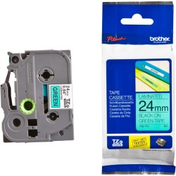 BROTHER TZE751 - kazeta TZ šířky 24mm, laminovaná TZE-751, zelená/černé písmo