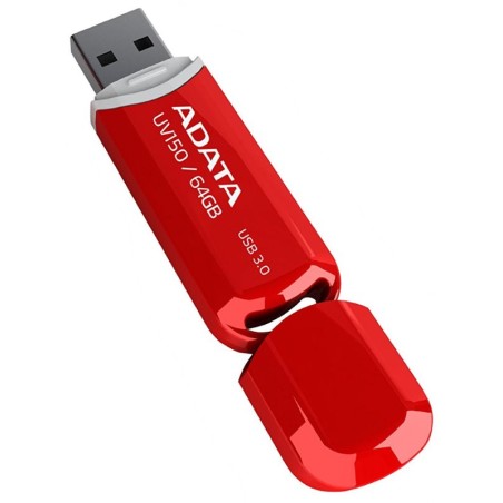 ADATA Flash Disk 64GB UV150, USB 3.1 Dash Drive (R:90/W:20 MB/s) červená