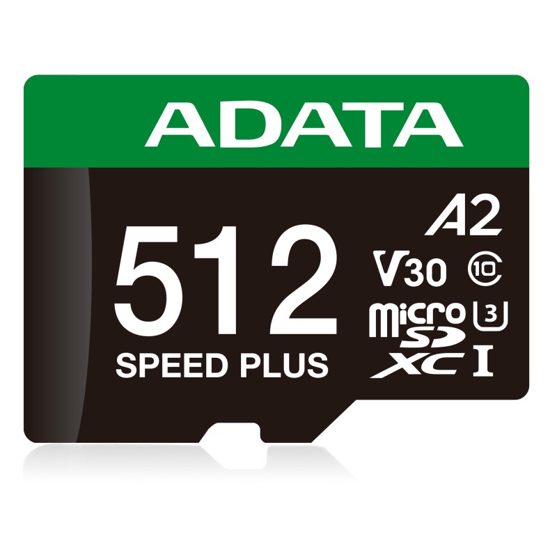 ADATA MicroSDXC karta 512GB Speed Plus, U3, C10, A2, V30 (R:180/W:160 MB/s) + SD adaptér