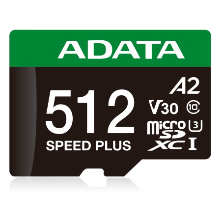 ADATA MicroSDXC karta 512GB Speed Plus, U3, C10, A2, V30 (R:180/W:160 MB/s) + SD adaptér