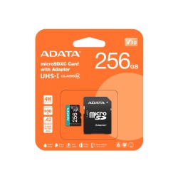ADATA MicroSDXC karta 256GB Premier Pro UHS-I V30S (R:100/W:80 MB/s) + SD adaptér