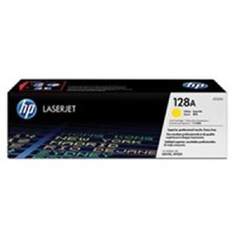 HP 128A Yellow LJ Toner Cart, CE322A (1,300 pages)