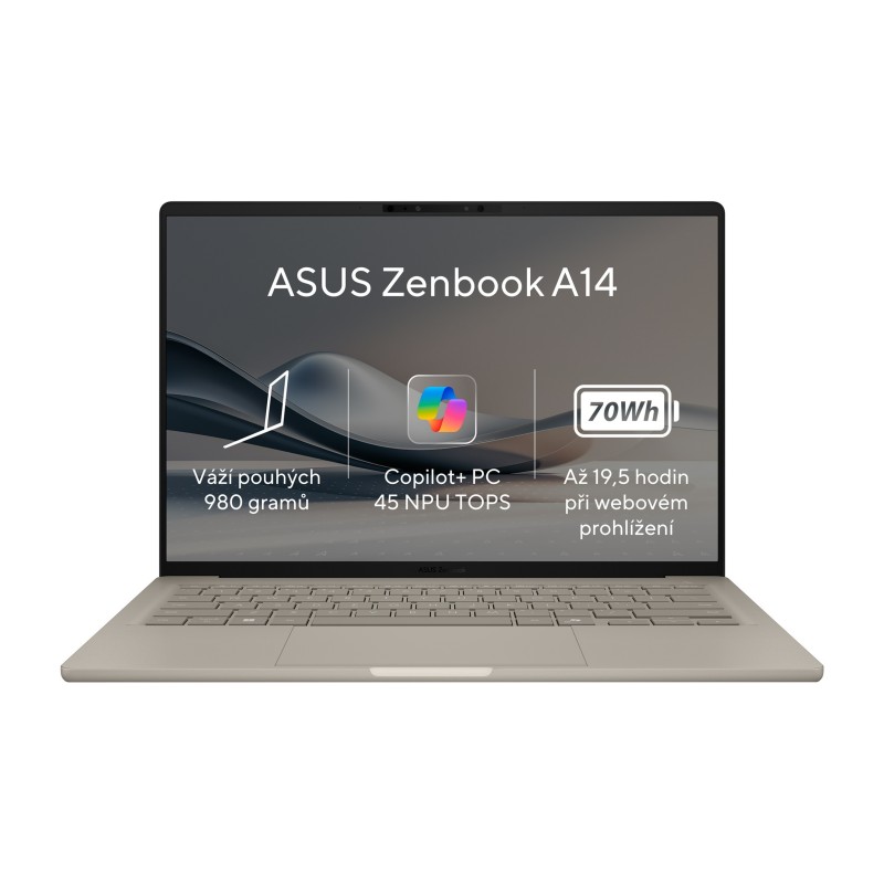 ASUS NTB Zenbook 14 (UX3407QA-OLED305W), QS X-X1-26-100, 14" 1920 x 1200, 32GB, 1TB SSD, QAdreno, W11 Home, Beige