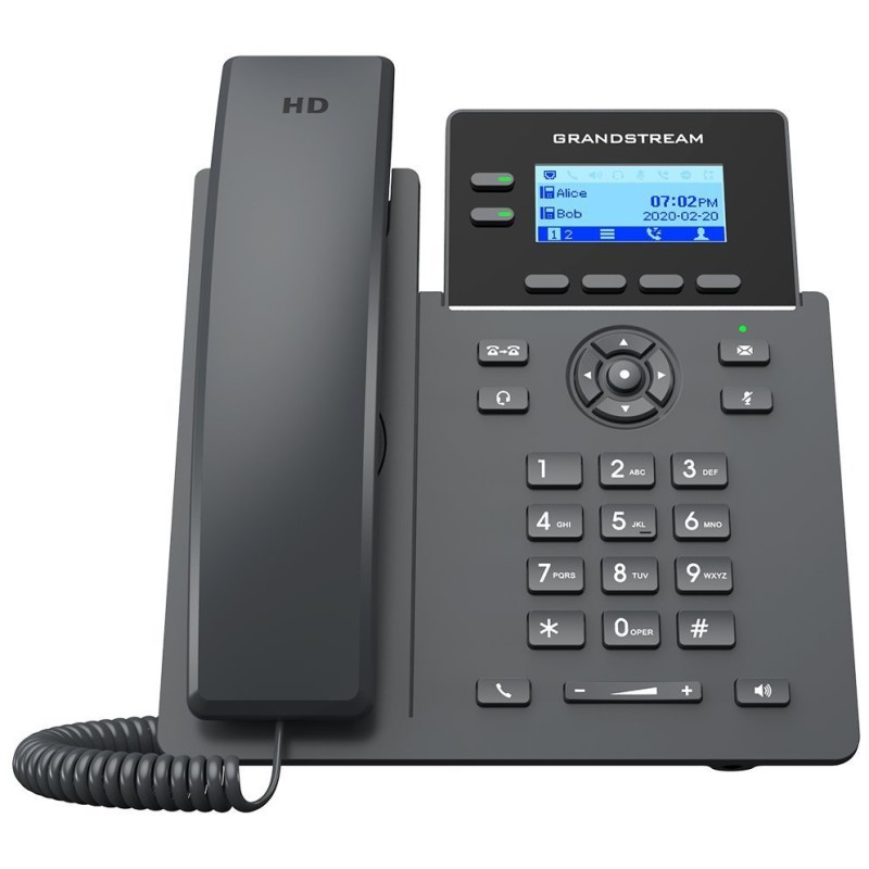 Grandstream GRP2602W SIP telefon, 2,21" LCD podsv. displej, 4 SIP účty, 2x100Mbit port, WiFi