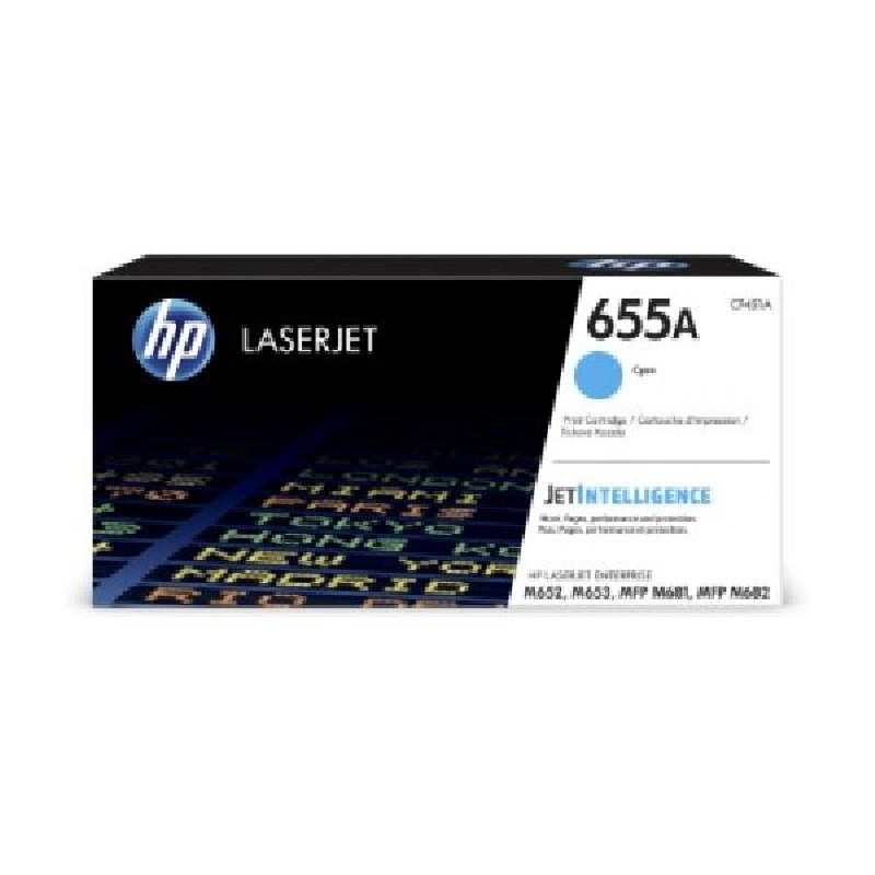 HP 655A Cyan Original LaserJet Toner Cartridge (CF451A) (10,500 pages)