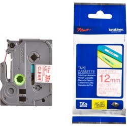 BROTHER TZE132 - kazeta TZ šířky 12mm, laminovaná TZE-132, průsvitná/červené písmo