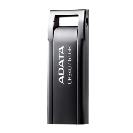 ADATA Flash Disk 64GB UR340, USB 3.2 Dash Drive, kov lesklá černá