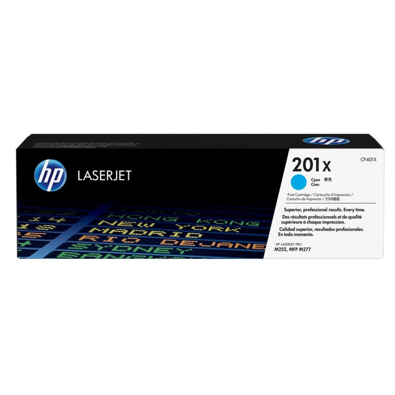 HP 201X High Capacity Cyan LJ Toner Cartridge, CF401X (2,300 pages)