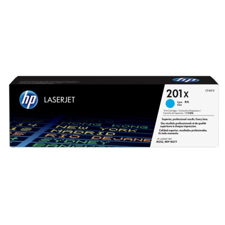 HP 201X High Capacity Cyan LJ Toner Cartridge, CF401X (2,300 pages)