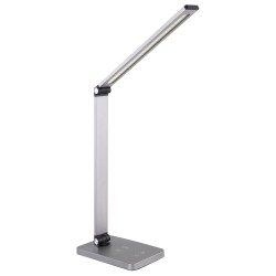 Platinet stolní LED lampa 10W stmívatelná, dotykové ovládání, bezdrátové nabíjení, USB port, stříbrn