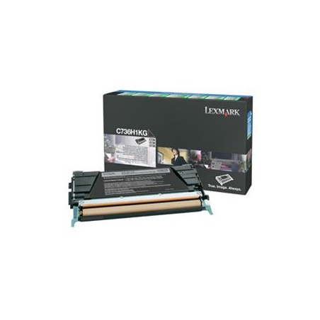 Lexmark originální toner C736H1KG, black, 12000str., high capacity, return
