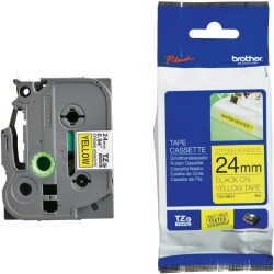 BROTHER TZES651 - kazeta TZ šířky 24mm, extrémně adhesivní lamino TZE-S651, žlutá/černé písmo