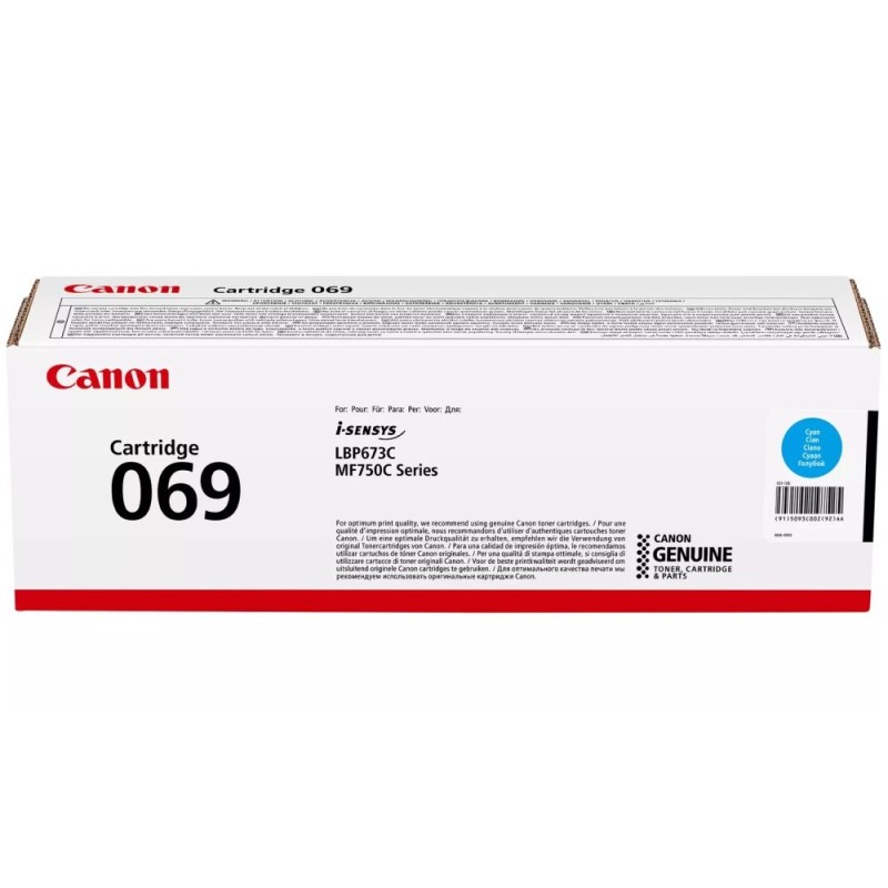 Canon TONER CRG 069 C azurová pro LBP673Cdw, MF752Cdw a MF754Cdw (1 900 str.)