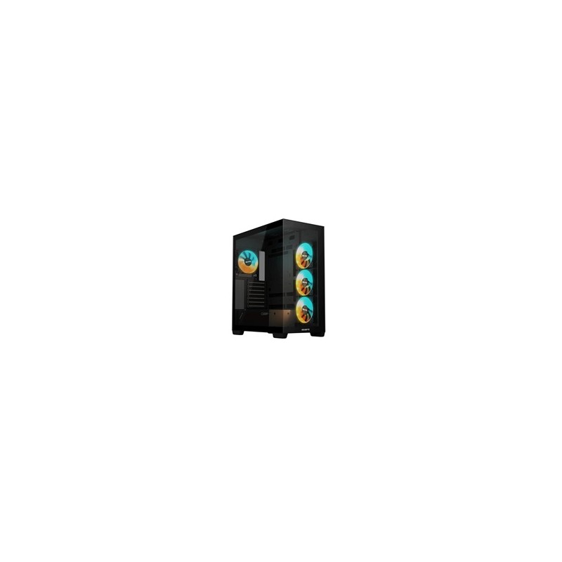 GIGABYTE case GB-C500P ST, Mid tower, 1xUSB-C 3.2, 2xUSB 3.0, 4x 120mm ARGB Fan, černá