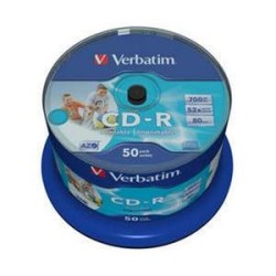 VERBATIM CD-R(50-Pack)Spindle/Inkjet Printable/52x/700MB / Non ID Branded