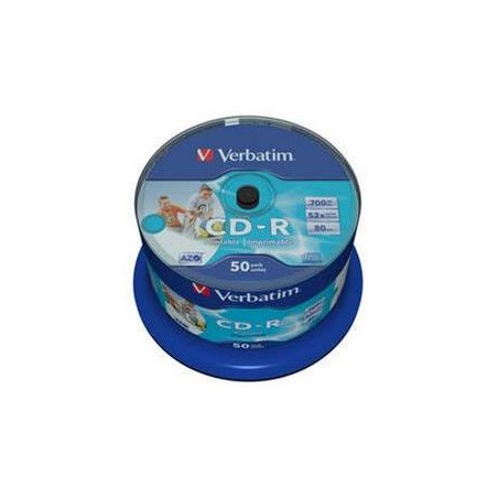VERBATIM CD-R(50-Pack)Spindle/Inkjet Printable/52x/700MB / Non ID Branded