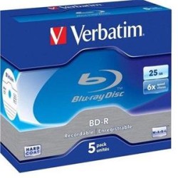 VERBATIM BD-R SL (6x, 25GB),NON-ID, 5ks/pack 43836