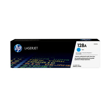 HP originální toner CE321A, HP 128A, cyan, 1300str., poškozený obal typ B