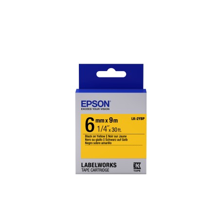 Epson Label Cartridge Pastel LK-2YBP Black/Yellow 6mm (9m)