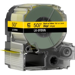 Epson LK-9YBVN, Consumables: Tapes, Vinyl Label Tape, Yellow, Black, 50 mm, 7 m